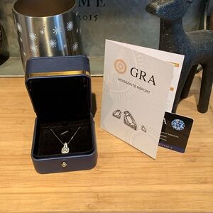 Over 1 cttw Moissanite fancy square halo necklace